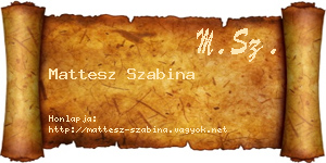 Mattesz Szabina névjegykártya